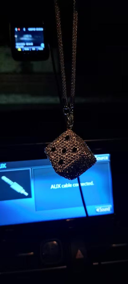 NightDrive's Lucky Rhinestone Dice Ornament Car Decoration